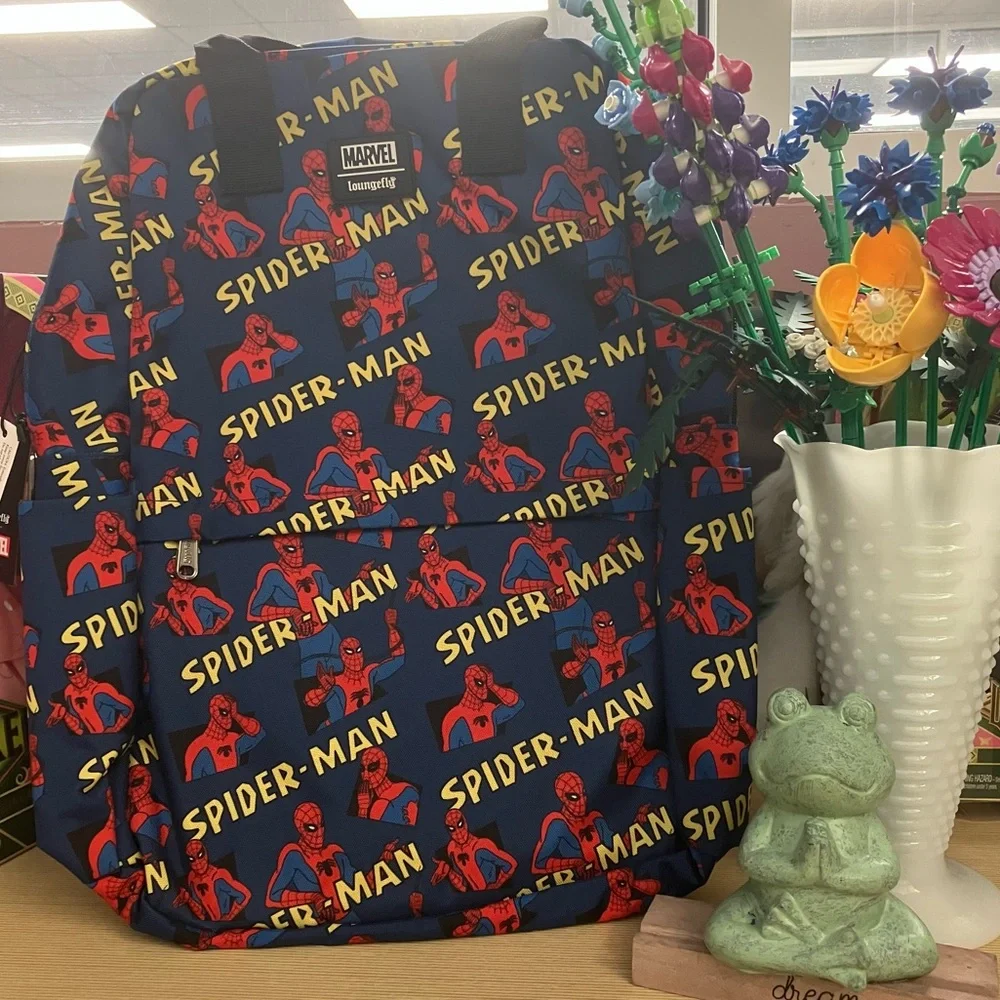 Loungefly Marvel Spider-Man all over Print Nylon Backpack - NEW